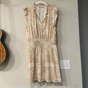 Loft Tie Neck Flutter Mini Dress